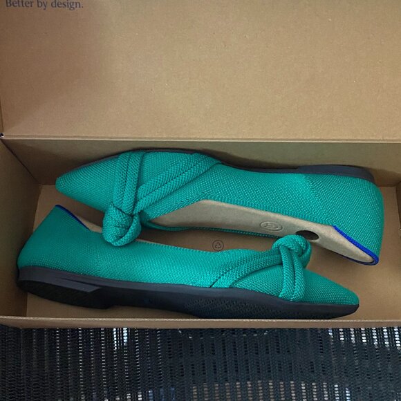 NIB Rothy's Sea Green The Knot Point II - Size 7.5 - Picture 2 of 3